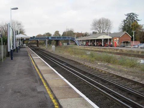 The platform at Hook railway station