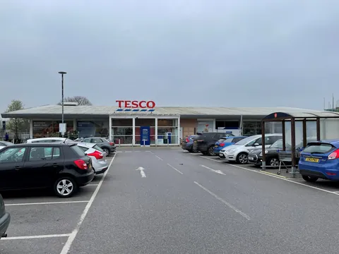 The Tesco supermarket and car park in Hook